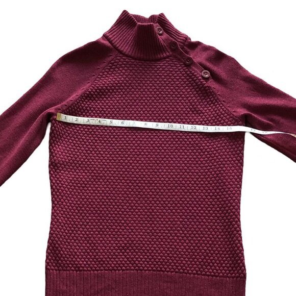 THE NORTH FACE Sweater 4 Button Turtleneck Cotton Wool Blend Plum Women's XS - Picture 14 of 16